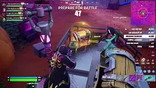 Fortnite Chapter 5 Horde Rush as Skulldrifter with Light Fire, Vigilante94 and Purple Lambo