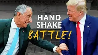 TRUMP'S Arm NEARLY RIPPED OFF In Violent Handshake Battle with Portuguese President