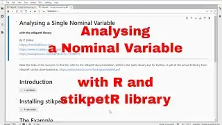 Analyze a Nominal Variable with R and stikpetR Library
