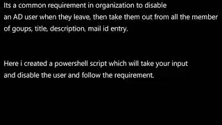 How to disable an AD user powershell Automation