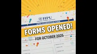 HPU Examination Form October 2025 | HPU Examination Form 2025 | Examination Form HPU 2025