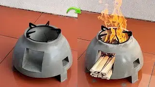 Easy Way To Make A Mini Outdoor Wood Stove For Your Family - Creative Ideas For Cement Wood Stoves