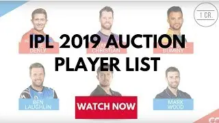IPL 2019 Auction Player List