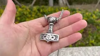 Bedste pris kinesiske smykker s&aelig;lger viking k&aelig;mpe thors hammer vedh&aelig;ng halsk&aelig;de til detailhandlere