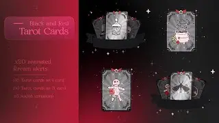 Tarot Cards Black and Red Twitch Animated Stream Alerts