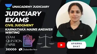 Civil Judgment | Karnataka Judiciary Mains Answer Writing | Aparna Bhat | Unacademy Judiciary
