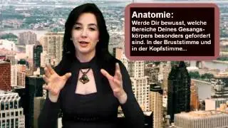 Gesangsunterricht - Einfache Lektion der Kopf- und Bruststimme / Gesangsübung