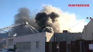 The Sub Commercial Structure Fire Daytime Firefighting 4K Footage