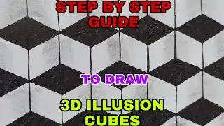 How to draw 3D cube Illusion drawing (Easy).  #illusion #illusiondrawing #illusionartforbeginners