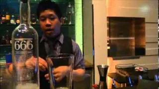 Colin Tam presents his 'Devil's Consomm&eacute;' for the 2012 666 Cocktails for the Devil Competition