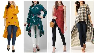 Latest High Low Top Designs 2021 | Floral Printed Tops Designs for girls || Jean/Long Top Collection