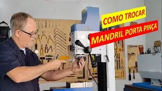 Como trocar o MANDRIL PORTA PIN&Ccedil;A da fresadora MANROD MR 222          #mundodamecanicaindustrial