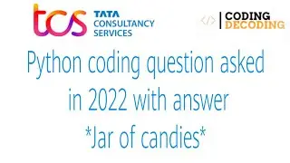 tcs nqt python coding questions *jar of candies* asked in 2022 #tcs #nqt #python #2022 #coding