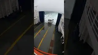 Slips in the ocean 😂  #ocean #ship #storm #waves #northsea