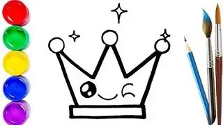 Drawing a crown picture for children | Рисунок короны для детей | bolalar uchun toj rasmini chizish