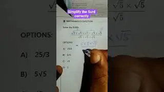 Simplify the Surd Correctly #maths #highschoolmath #mathproblem #mathshorts