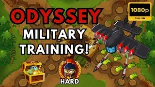 BTD6 ODYSSEY HARD MODE | NO MONKEY KNOWLEDGE | MILITARY TRAINING! | X FACTOR