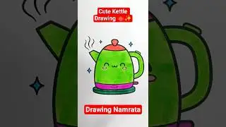 Cute Kettle Drawing 🫖✨ #CuteDrawing #KawaiiArt #KettleDrawing #EasyDrawing #Shorts