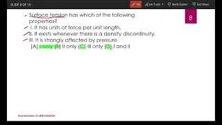 Fluid Mechanics Static multiple choice surface tension Tagalog