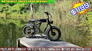 32MPH Dual 1000W Drives POLEEJIEK PLJ2008 Fat Tire Electric Bike 48V 20Ah Battery