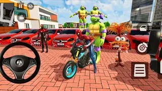 🦚 Indian Thift Auto🔥Spiderman & Toxi Green Showroom 3D Game🏎️ Lot's of Police Car 🎉 Granny Running 💨