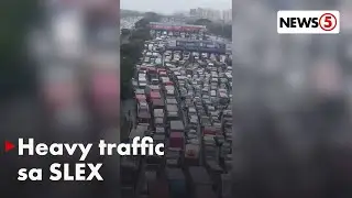 Heavy traffic sa bahagi ng SLEX dahil sa pagbaha sa Maynila