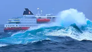 Biggest Cruise Ships And Icebreakers Ram Massive Waves In Storm & Glacier Calving