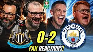Man City & Newcastle Fans React to Newcastle 0-2 Manchester City | EFL Cup Carabao Cup Fan Reactions