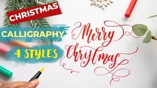 4 Merry Christmas Calligraphy Styles ✨ Easy Brush Pen Tutorial