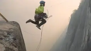 Crazy Man Jumps Off Cliff