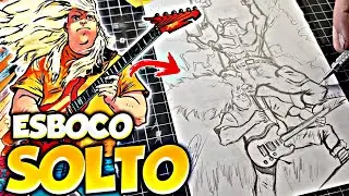 MELHORE SEU ESBO&Ccedil;O AGORA! Dicas de Sketch - DRAWING Jake e Murder Falcon!! 🦅