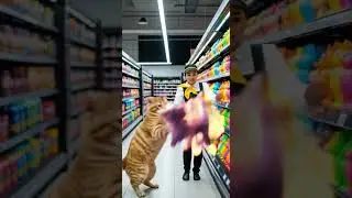 🐮😺 Cute Cat Can&rsquo;t Decide Which Neon Cow Toy Is The Funniest #cattoys #neonlights #cutepets