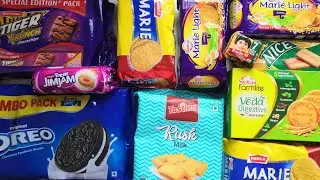 Tea time biscuits | biscuits unboxing | parle marie oreo biscuits | rusk milk toast jimjam