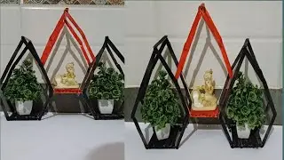 Plant holder Ice cream sticks plant wall hanging craft ideas।wall craft ।