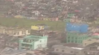 Typhoon damage from the air