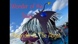 Royal Caribbean Wonder of the Seas Flow Rider & The Abyss Slide walk around on Embarkation Day
