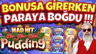 SLOT OYUNLAR 🪙 Mad Hit Ho Ho Hot Pudding 🪙 BONUSA GİRERKEN PARAYA BOĞDU !!! #slotlevo #slots