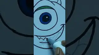 Mike Wazowski art 🎨 #drawing #draw #art #shorts