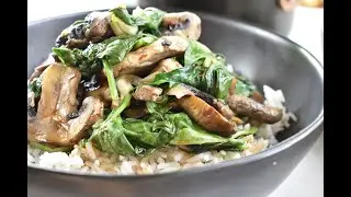 CHILI GARLIC MUSHROOMS AND SPINACH! | Maui Beach Vegan&trade;