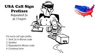 USA Call Sign Prefixes - Repeated 2x 17wpm
