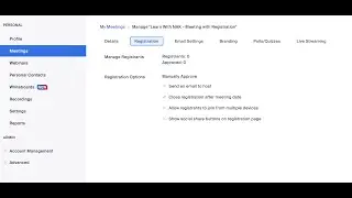 How to Enable Zoom Meeting Registration - (REST API)