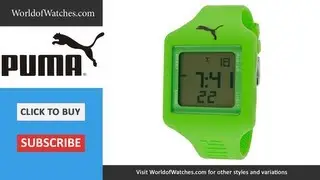 PUMA  Don't Run Out Of Steam Multi-Function Green Digital Dial Lime Green Silicone PU910791007