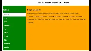 how to create  search menu or filter menu in html and css | JavaScript