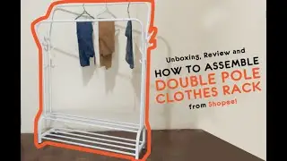 Murayta at easy to assemble double clothes rack! Salamat Shopee! Unboxing & Review ASMR