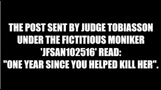 Judge Tobiasson anonymously taunted suspect in unsolved Land Kauffman double homicide