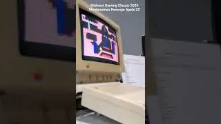 Playing Montezuma's Revenge on the old Apple 2C at the Midwest Gaming Classic 2024