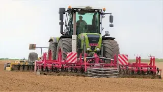 CLAAS XERION 3800 TRAC &agrave; la pr&eacute;paration des terres &agrave; carottes 2020 !