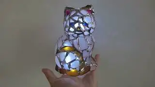 Cat sea stained glass figurine making