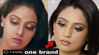 *Mars* cosmetics one brand makeup tutorial everything under ₹200/- Sri Devi inspired makeup look