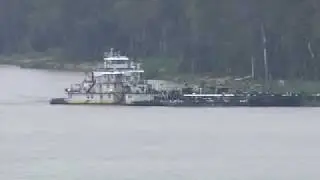 Barge Hits Miss. River Bridge